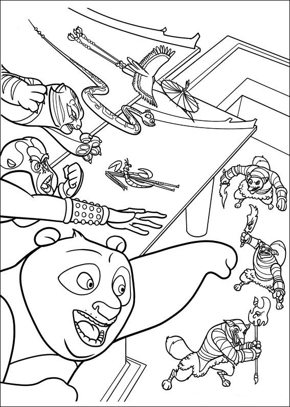 Plansa de colorat cu Kung Fu Panda 29 22